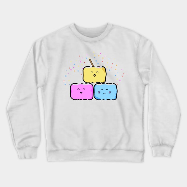 cute marshmallow cartoon food Crewneck Sweatshirt by dodolanlaku